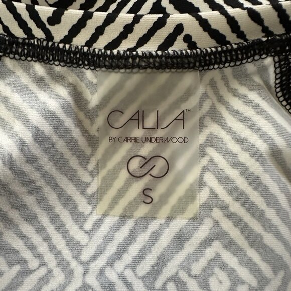 Calia by Carrie Underwood Womens Small Zip Black/White Rashguard Swim Island Geo - Picture 11 of 13
